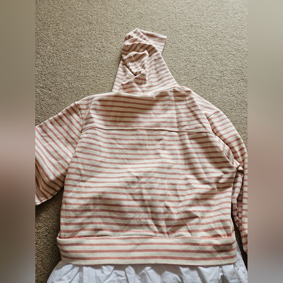 Anthropologie Pilcro Hooded Stripped Sweatshirt Twofer Mini Dress Small - Picture 6 of 6
